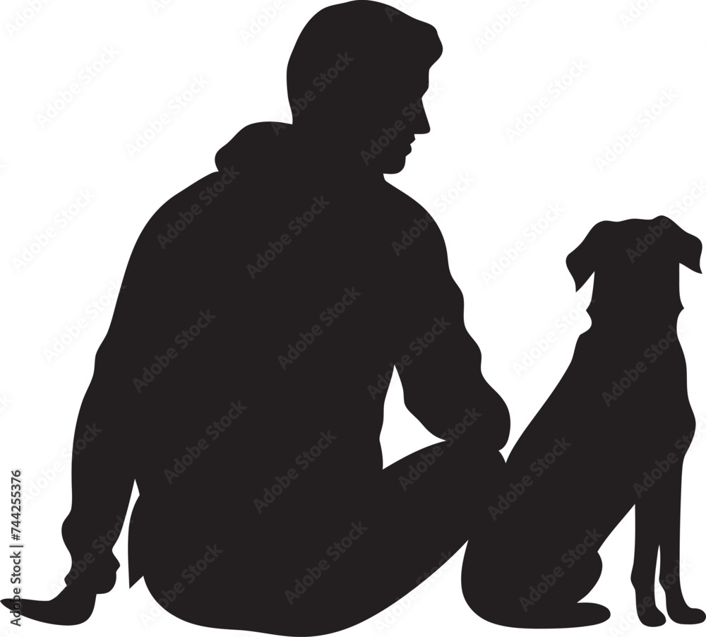 Iconic Bonds Black Logo Design for Dog and Human Duo Fur ever Together Iconic Vector Design for Dog and Owner