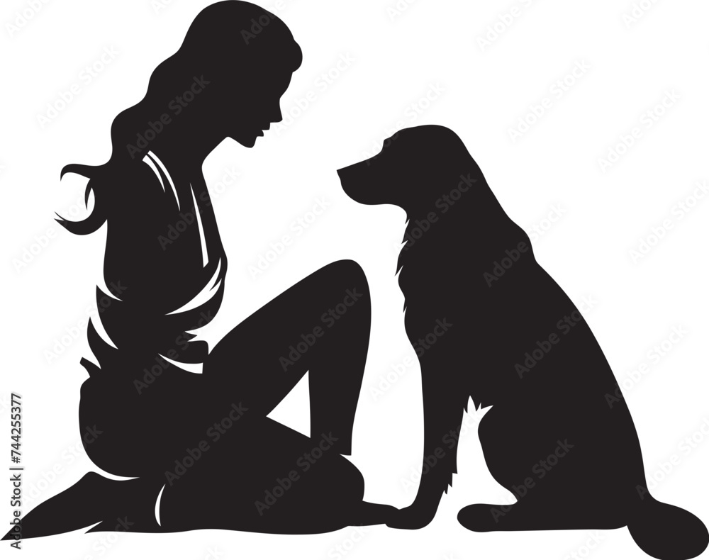 Harmony in Design Black Icon for Canine Connection Pawprints of Friendship Vector Logo Graphics for Dog and Companion