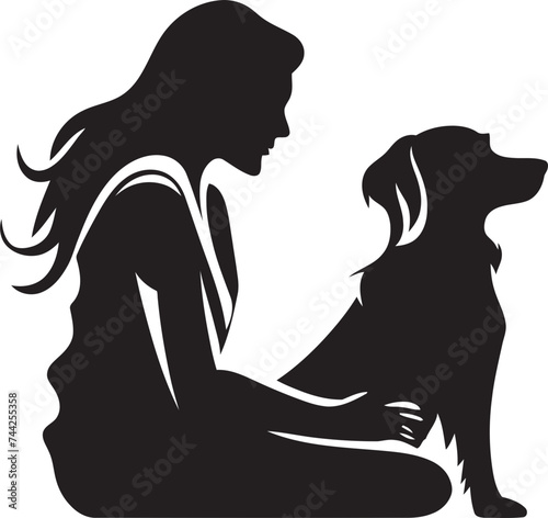 Bonded by Design Vector Design for Pet and Companion Connection Fur ever Friends Iconic Black Logo for Dog and Human