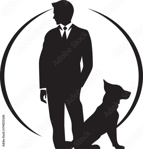 Bonded by Design Vector Graphics for Dog and Human Fetching Companions Iconic Logo Design for Dog and Owner