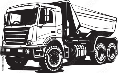 Dump Truck Triumph Iconic Black Logo Design Iconic Haulage Industrial Dumper Vector Logo