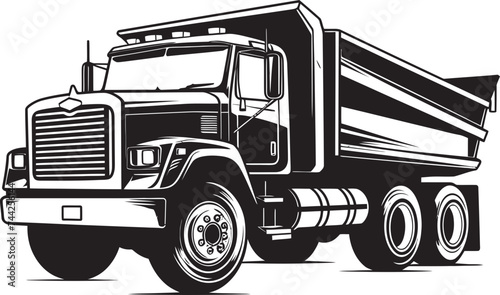 Vector Visions Dump Truck Black Logo Iconography Industrial Iconography Iconic Black Dump Truck Icon