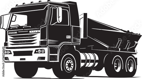 Efficient Excellence Industrial Dump Truck Vector Bold Industrial Icon Dump Truck Graphic Art