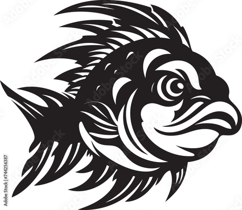 Vector Venom Feared Fish Icon Graphics Abyssal Terror Black Mascot Design Icon