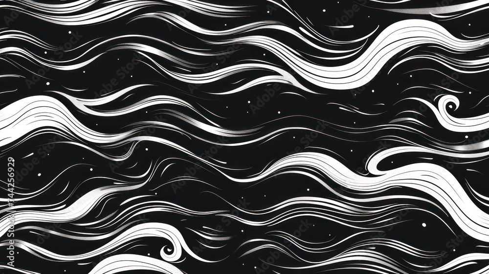 Wavy and swirled brush strokes seamless pattern. Abstract background for wallpaper, web banner, wrapping paper, textile. Hand drawn ink texture. Brushstrokes, smears, lines, squiggle pattern. Wavy and swirled brush strokes seamless pattern. Abstract background for wallpaper, web banner, wrapping paper, textile. Hand drawn ink texture. Brushstrokes, smears, lines, squiggle pattern.