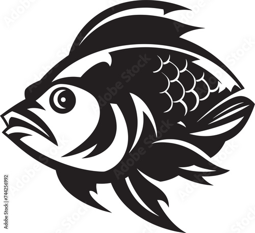 Shadow Strike Feared Mascot Vector Design Abyssal Anguish Black Fish Icon Graphics