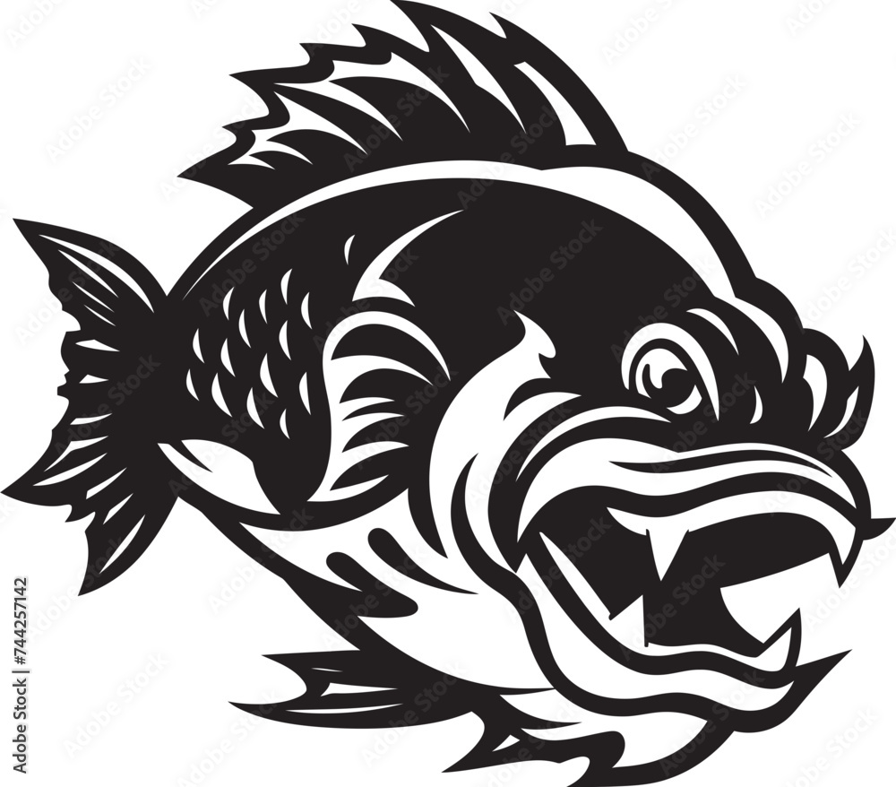 Coral Cascade Vector Fish Logo Design Undersea Symphony Tropical Fish Black Icon Coral Cascade Vector Fish Logo Design Undersea Symphony Tropical Fish Black Icon