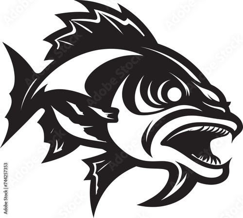 Spectral Swim Feared Mascot Vector Design Dark Depths Black Fish Logo Design