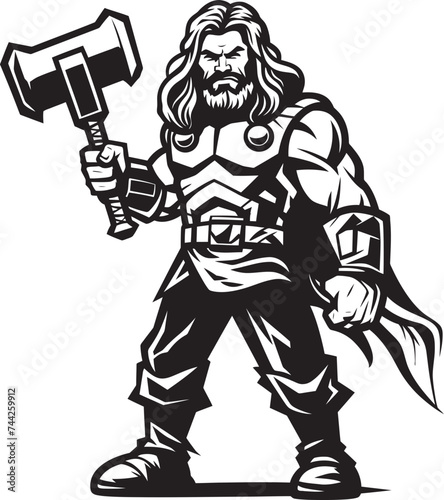 Blade Bravery Iconic Heroic Design Axe Affinity Vector Heroic Emblem