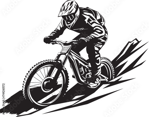 Extreme Expedition Black Biker Logo Vertigo Venture Iconic Downhill Icon