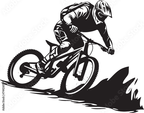 Steep Slope Surge Black Emblem Design Rush Rider Downhill Mountain Biker Icon