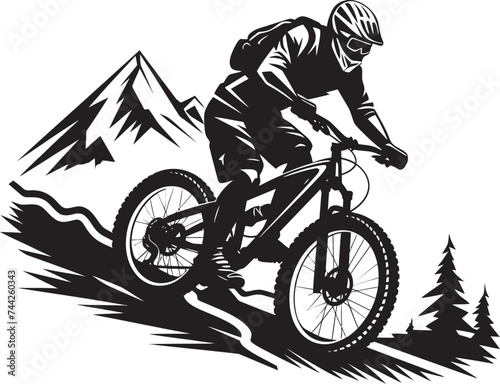 Brave Descent Vector Mountain Biker Graphics Speed Demon Black Bike Design