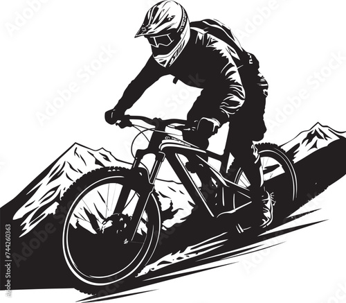 Extreme Expedition Vector Mountain Biker Emblem Vertigo Venture Black Biker Icon