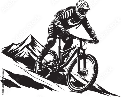 Vertigo Venture Black Biker Icon Trail Titan Downhill Logo Design