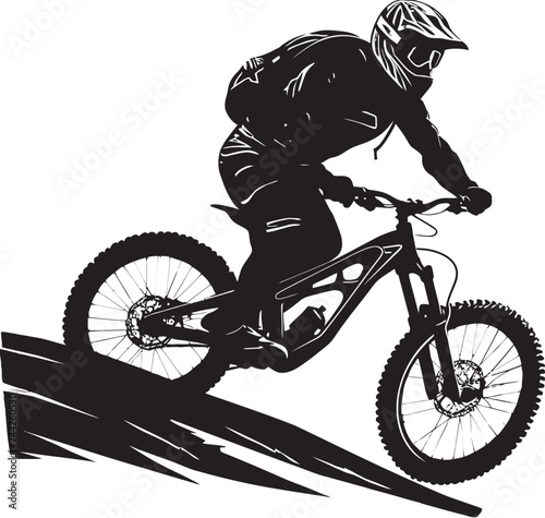 Slope Surge Iconic Downhill Graphics Wild Ride Vector Biker Emblem