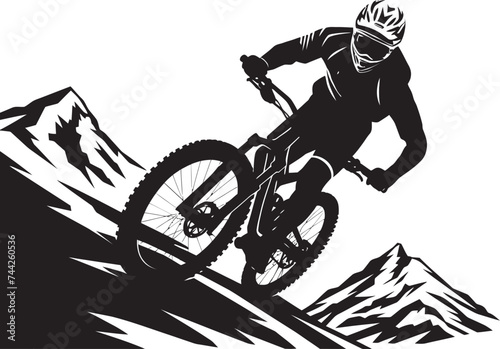Speed Demon Iconic Bike Icon Thrill Rider Vector Mountain Biker