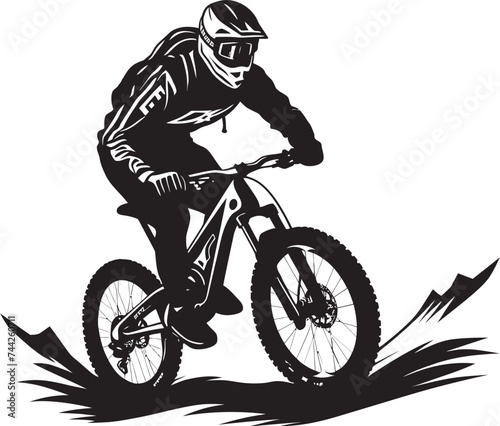 Brave Descent Vector Downhill Bike Logo Trailblazer Triumph Black Iconic Emblem