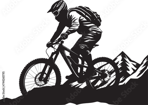 Gravity Glide Vector Mountain Biking Icon Mountain Maverick Black Bike Emblem