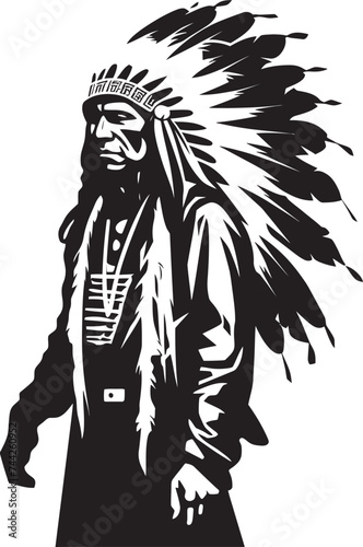 Ancient Wisdom Iconic Chief Icon Warriors Valor Vector Chief Emblem © BABBAN