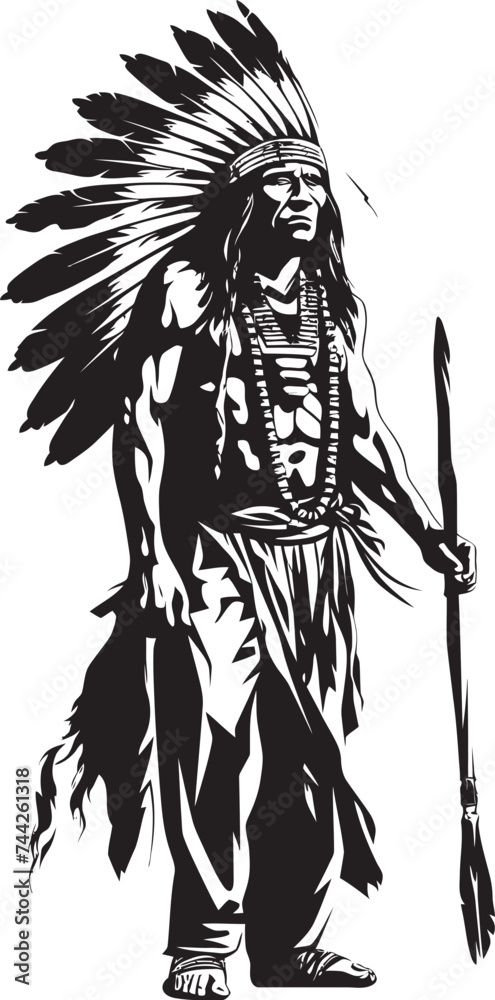 Indigenous Honor Iconic Chief Vector Warrior Pride Chief Emblem Graphics Indigenous Honor Iconic Chief Vector Warrior Pride Chief Emblem Graphics