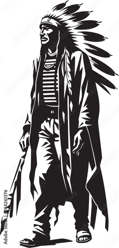 Warrior Pride Chief Vector Design Spiritual Guide Black Chief Graphics