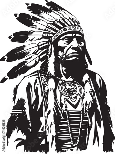 Wisdom Keeper Black Chief Emblem Ancient Valor Iconic Chief Graphics
