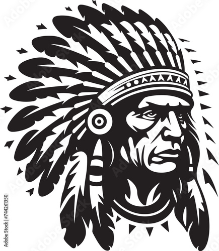 Sacred Vision Iconic Native Chief Chieftain Courage Chief Logo Graphics