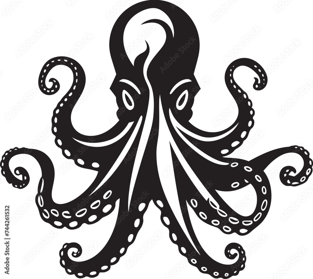 Cerulean Cephalopod Iconic Logo Design Inky Impression Octopus Emblem Graphics Cerulean Cephalopod Iconic Logo Design Inky Impression Octopus Emblem Graphics