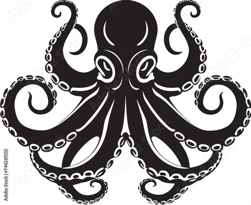 Deep Sea Dominion Octopus Emblem Design Abyssal Authority Vector Icon Graphics
