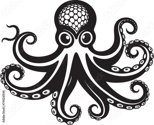 Deep Sea Dominion Iconic Emblem Design Abyssal Authority Octopus Vector Graphics
