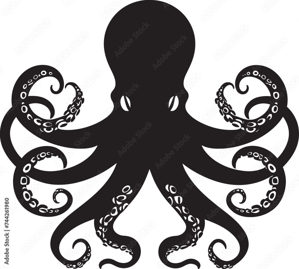 Mystic Marine Octopus Emblem Design Inky Impulse Vector Octopus Icon Mystic Marine Octopus Emblem Design Inky Impulse Vector Octopus Icon