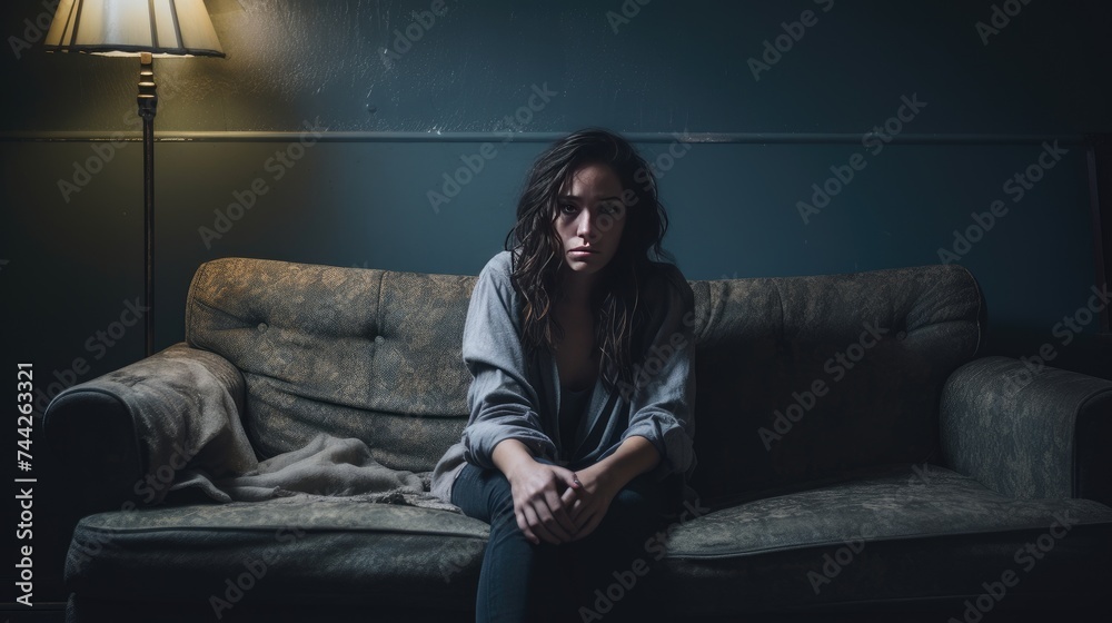 Young woman suffers from depression