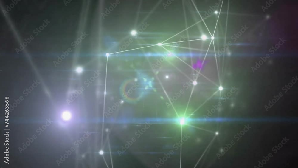 Animation of network of connections over green background Animation of network of connections over green background