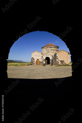 Nuraghe and Church of Santa Sabina. Silanus. Nuoro. Sardinia. Italy photo