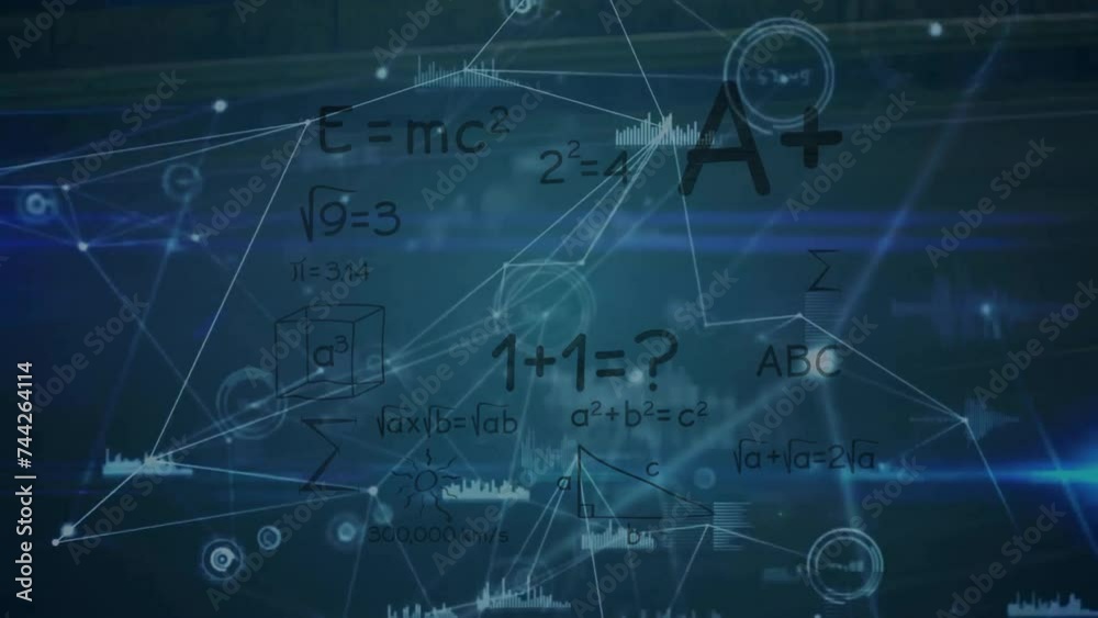 Animation of network of connections with digital data processing Animation of network of connections with digital data processing