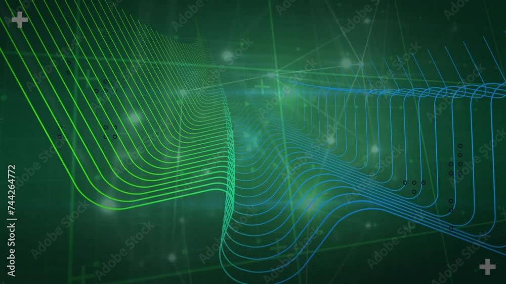 Animation of network of connections with lines on black background Animation of network of connections with lines on black background
