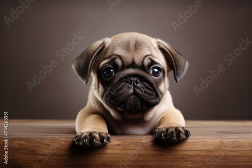 Pug puppy. Animal pet canine breed domestic. Generate Ai © juliars