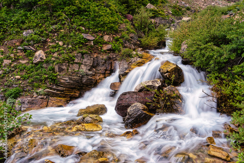 Lower Apikuni Falls in Glacier National Park  Montana