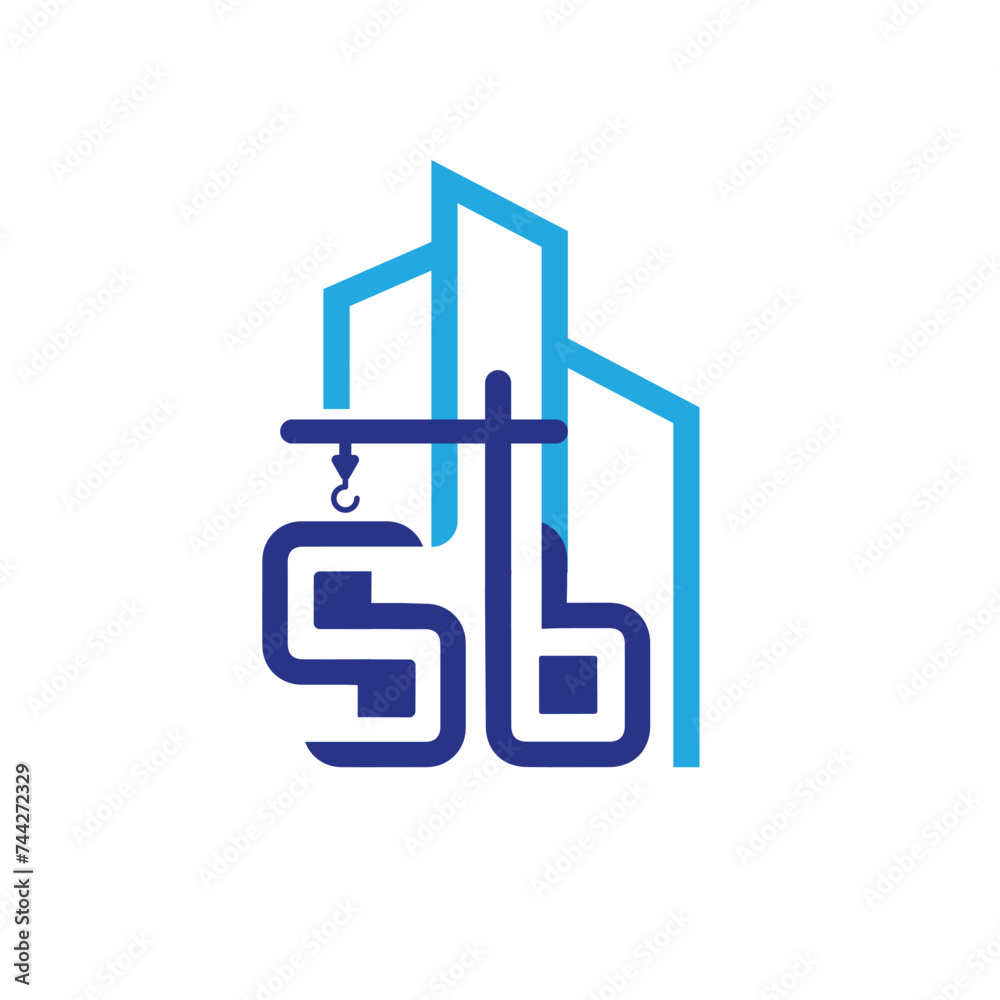 Logo for contracting, building, engineering and real estate construction services Logo for contracting, building, engineering and real estate construction services