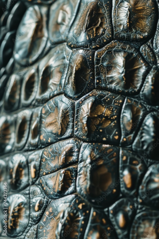 Macro view of dark reptile leather texture. Macro view of dark reptile leather texture.