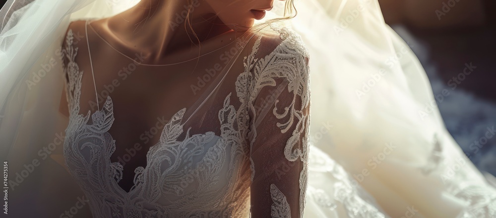 Veiled in Splendor - The Poise and Grace of a Woman Cloaked in Bridal White Veiled in Splendor - The Poise and Grace of a Woman Cloaked in Bridal White