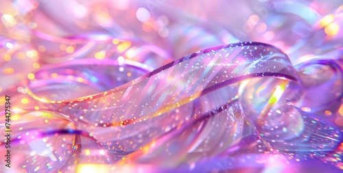 Celestial Ribbons: Rainbow Holographic Strips in the Air on Light_Generative AI