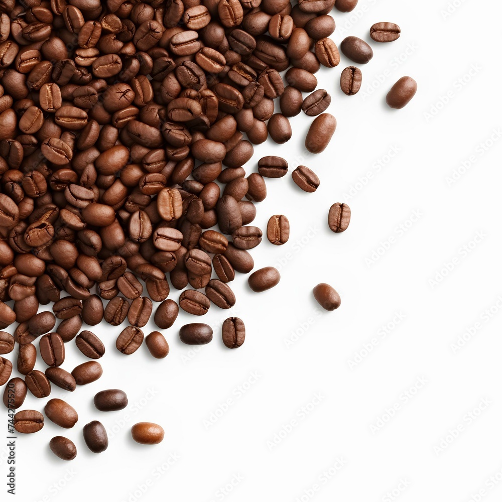 Fototapeta premium Coffee beans on a white background
