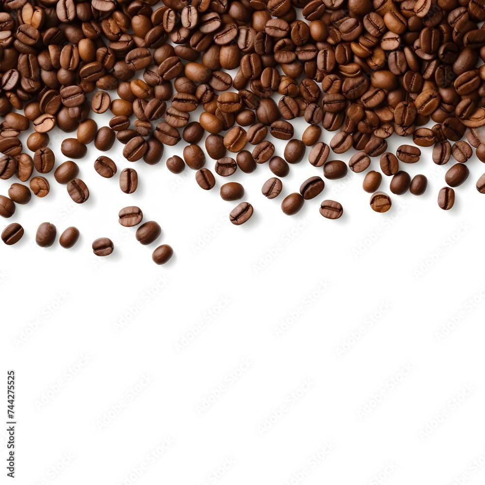 Naklejka premium Coffee beans on a white background