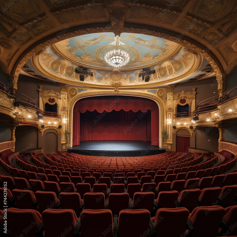 Obraz premium Beautiful theater without people ready to receive the public