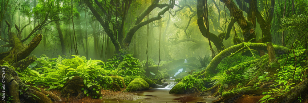 landscape of a magical forest, generative AI