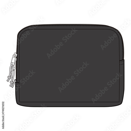 Medium Zip Wallet Design Flat Sketch Vector Illustration