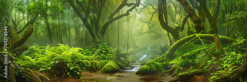 landscape of a magical forest  generative AI