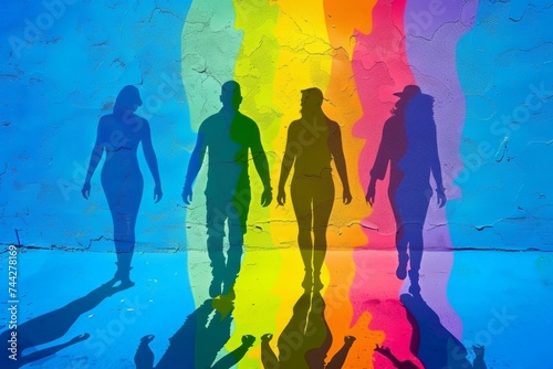 LGBTQ Pride local. Rainbow amity colorful future diversity Flag. Gradient motley colored equal rights movement LGBT rights parade festival medium slate blue diverse gender illustration