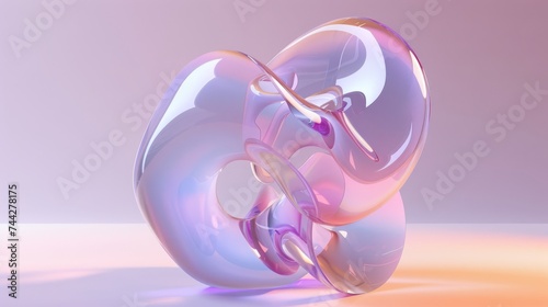 Sculpted Serenity: Floating Light Blue Abstraction in 3D_Generative AI